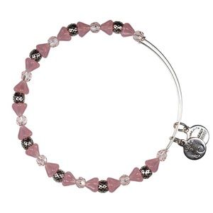 Alex and Ani silver and pink beaded bracelet